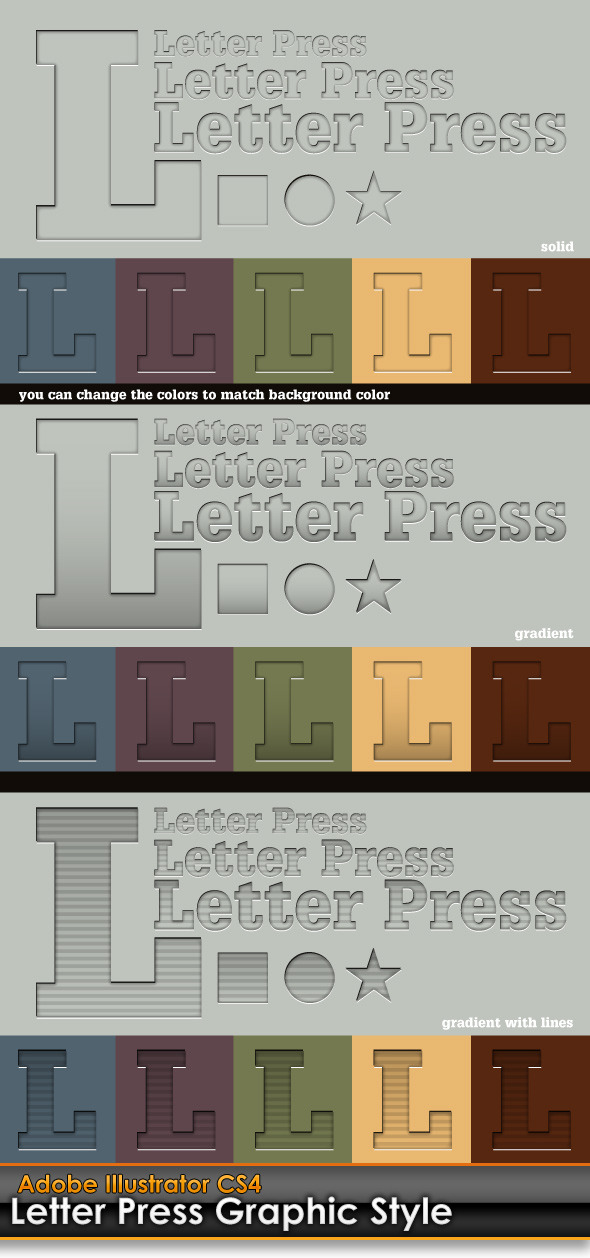download letterpress graphic style illustrator
