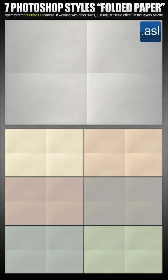 7 Folded Paper Styles for Photoshop - Photoshop Add-ons