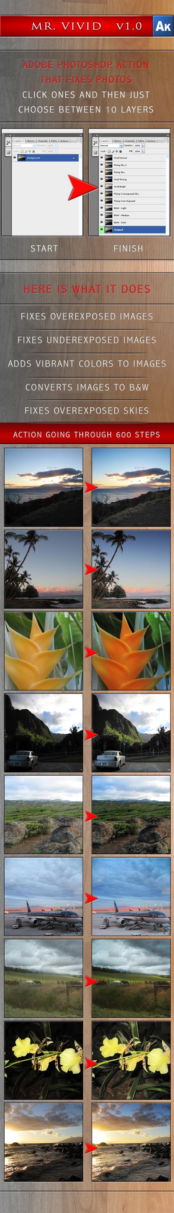 Mr. Vivid v1.0 for Adobe Photoshop - Photo Effects Actions