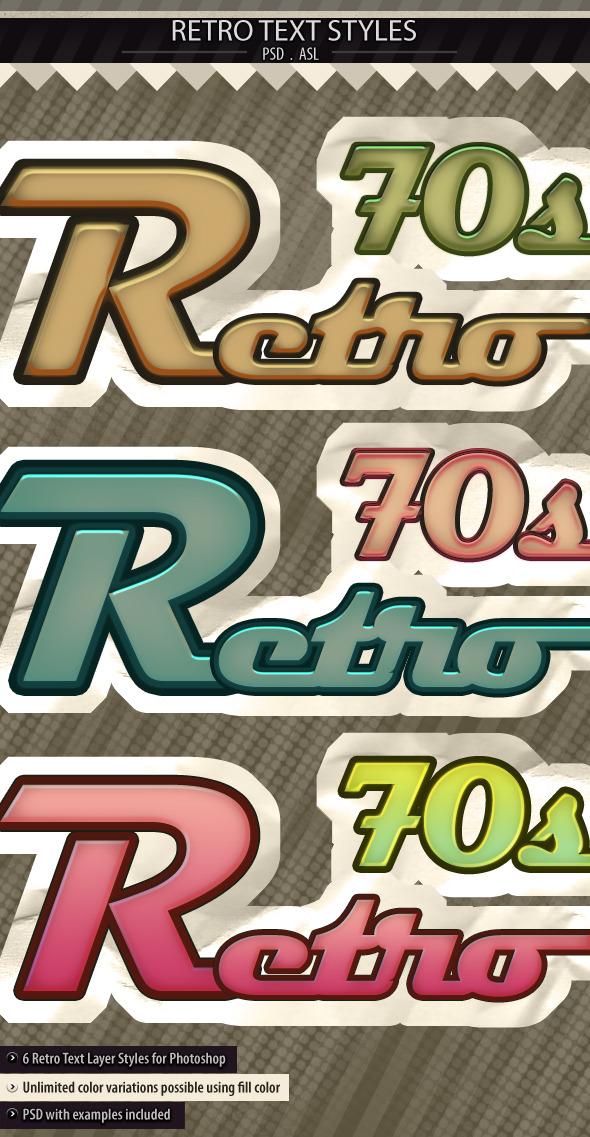 Retro Text Styles - Text Effects Styles