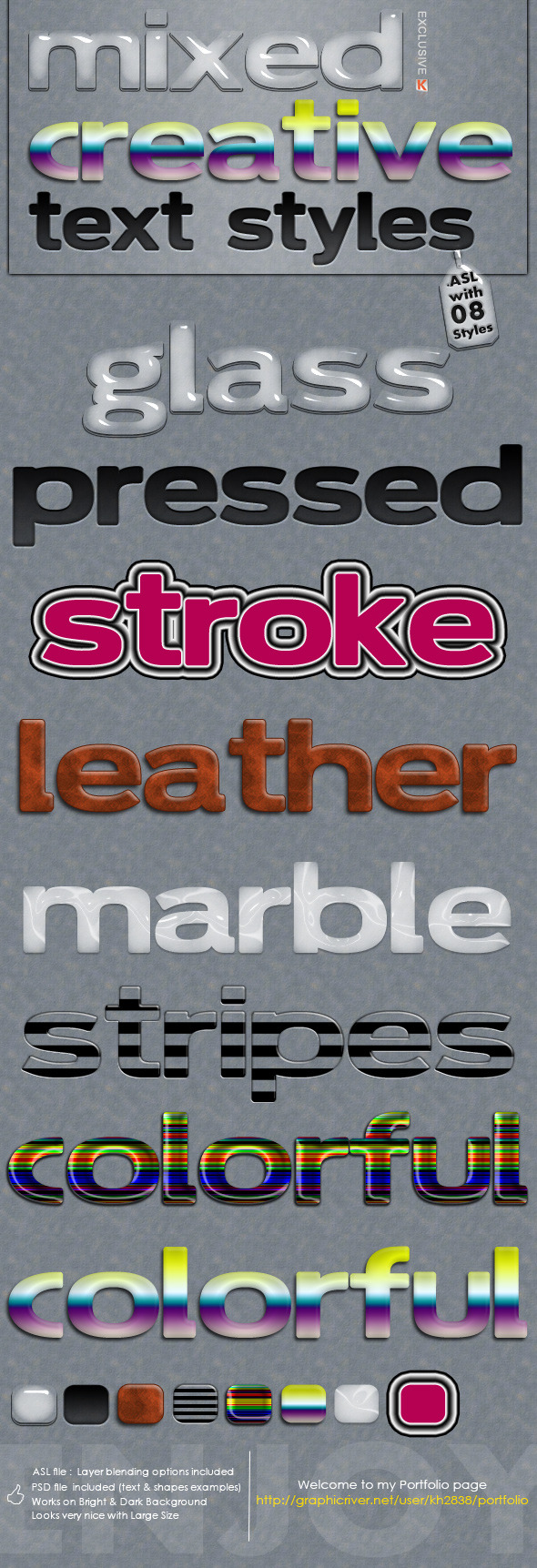 Mixed Creative Text Styles - Photoshop Add-ons