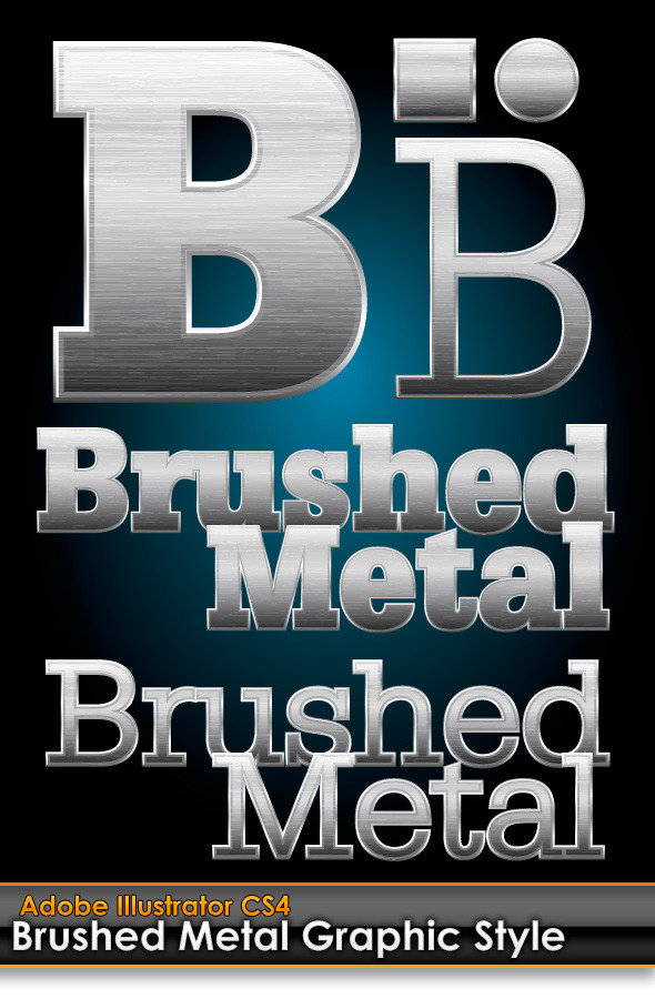 Brushed Metal Illustrator Graphic Style - Styles Illustrator