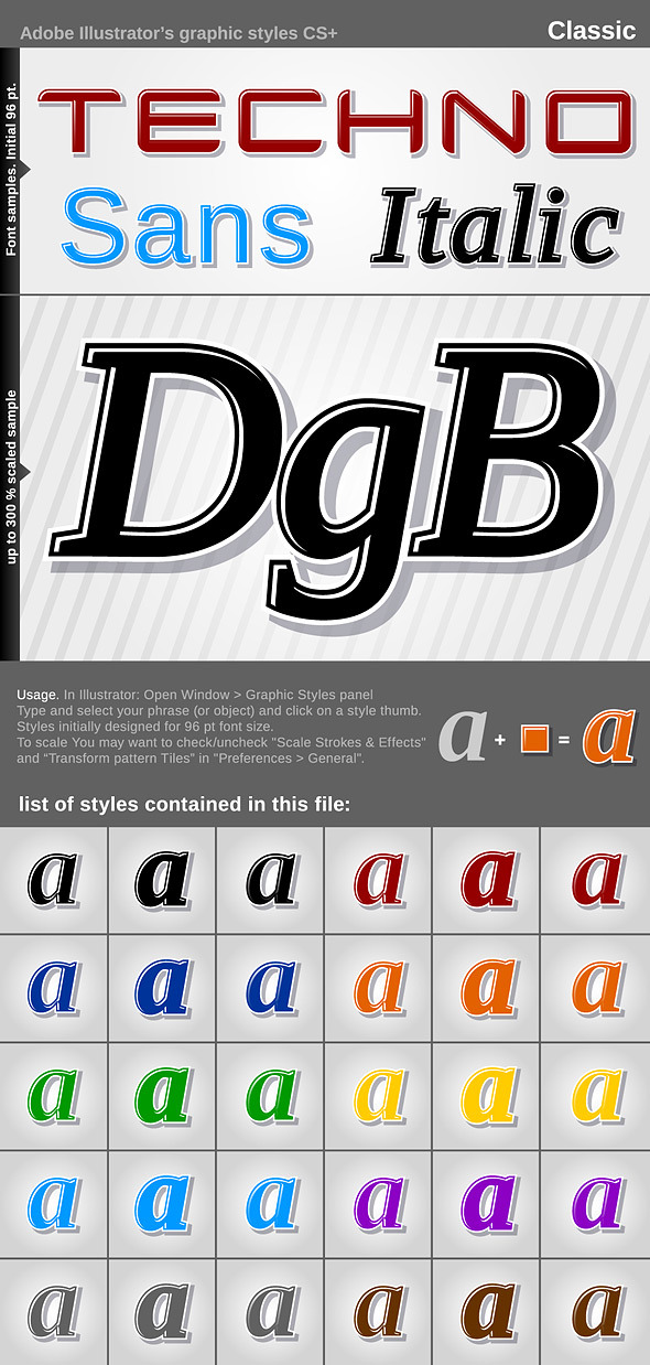 Illustrator Graphic Styles - Classic - Styles Illustrator