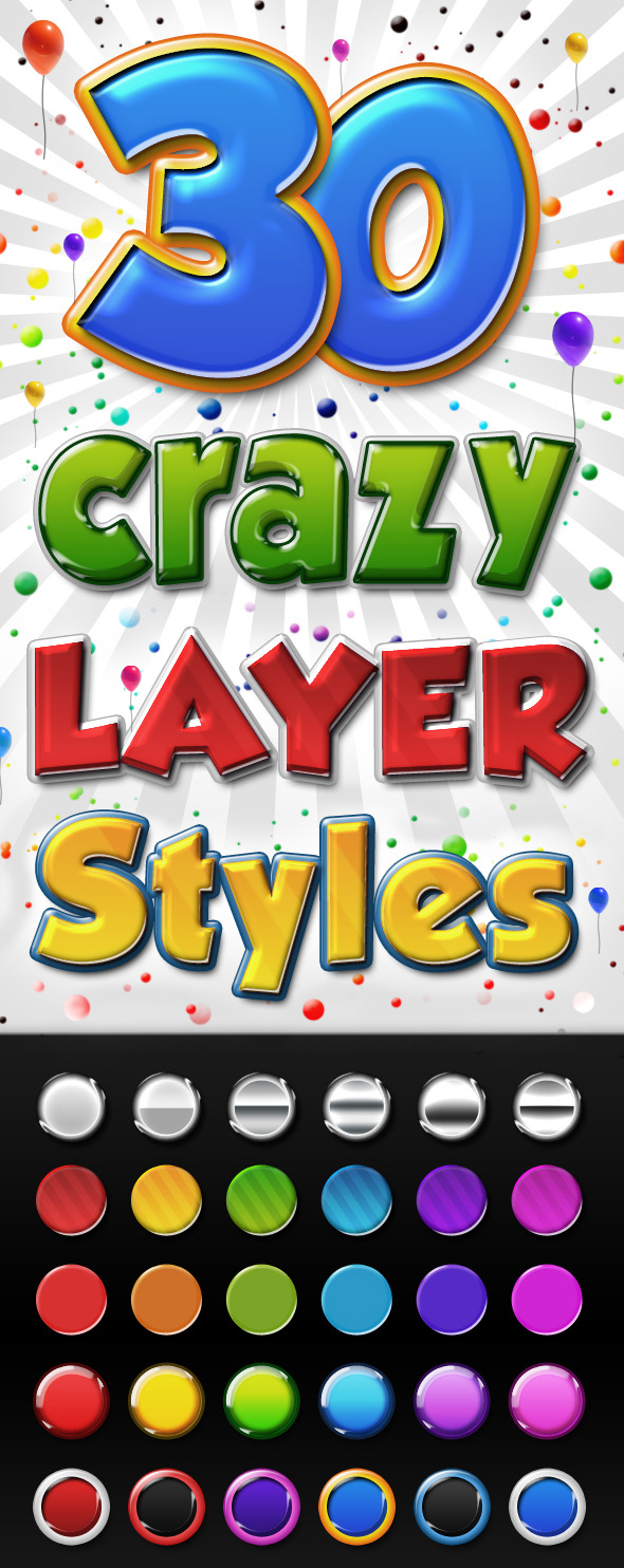 Big Pack of Colourful 3D Layer Styles - Photoshop Add-ons