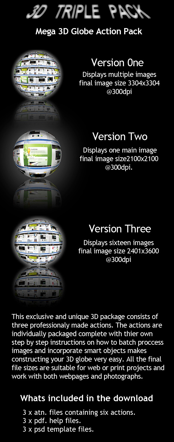 3D Globe WebPage Display - Photoshop Add-ons