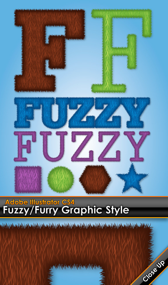 Fuzzy / Furry Illustrator Graphic Style - Styles Illustrator