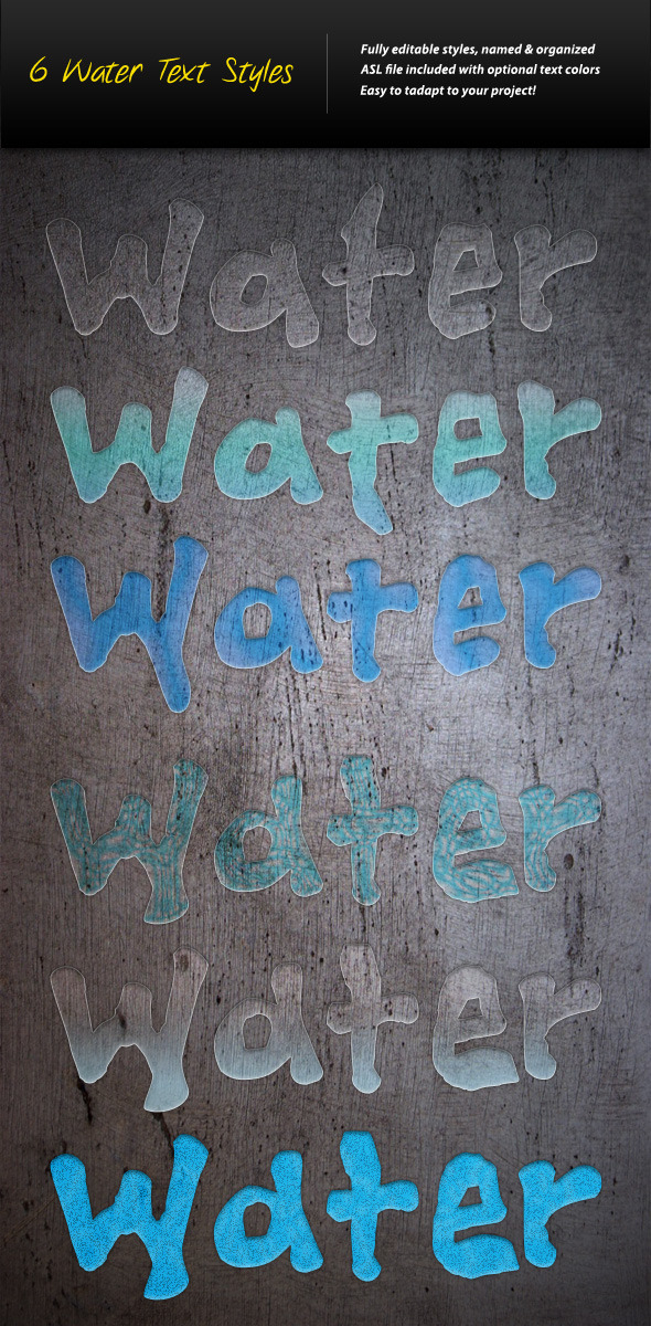 6 Water Text Styles - Text Effects Styles