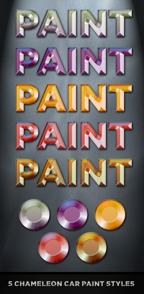 5 Chameleon Car Paint Styles - Text Effects Styles