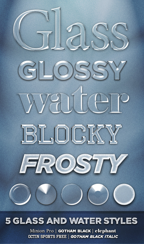 5 Glass and Water Styles - Photoshop Add-ons