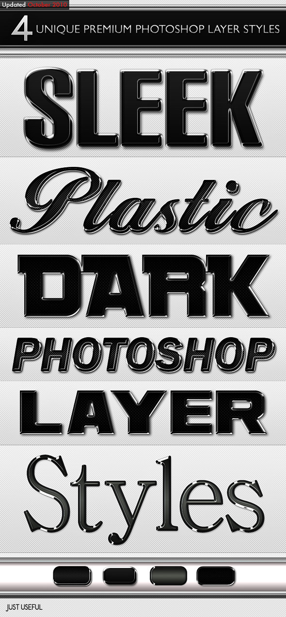 Black Sleek Layer Styles - Photoshop Add-ons