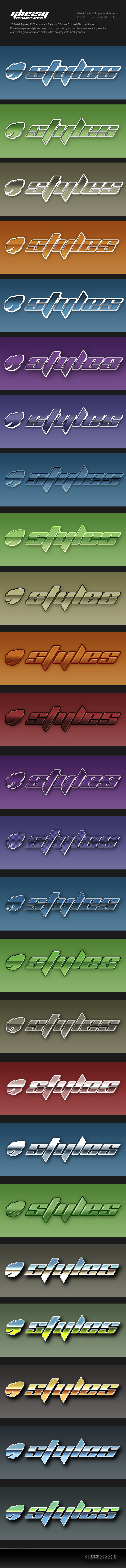 Transperant Glossy Photoshop Styles - Text Effects Styles