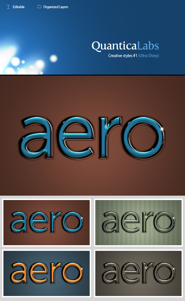 Glassy styles #1 (Ultra Shiny) - Text Effects Styles