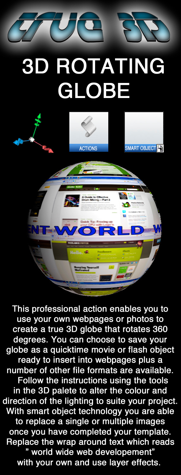 3D Rotating Globe Action - Utilities Actions