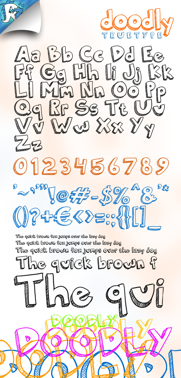Doodly TrueType - Doodle Font - Sans-Serif Fonts