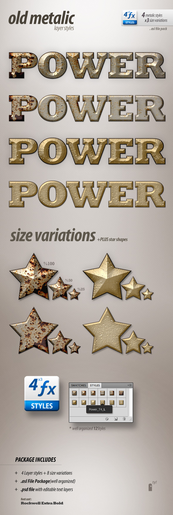 Old Metalic Layer Styles - Text Effects Styles