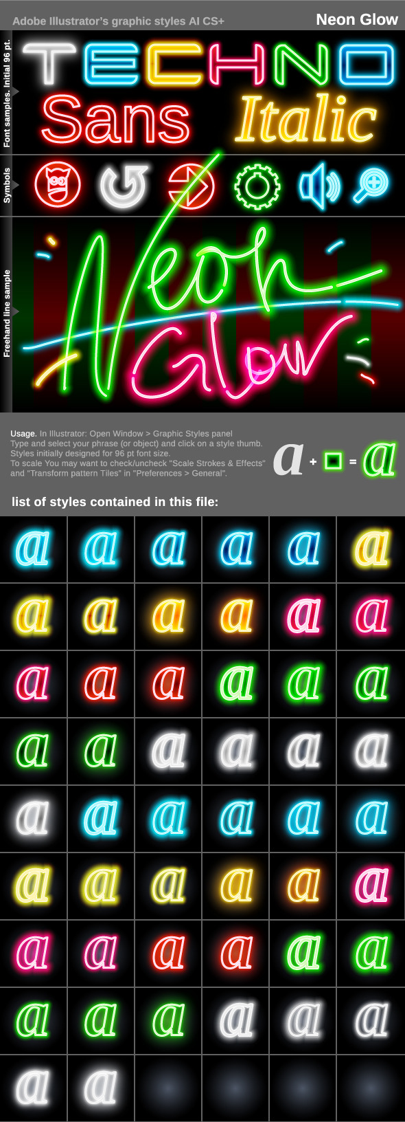 neon graphic style illustrator download