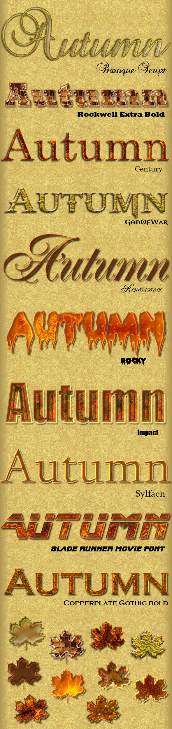 10 Autumn Layer Styles - Text Effects Styles