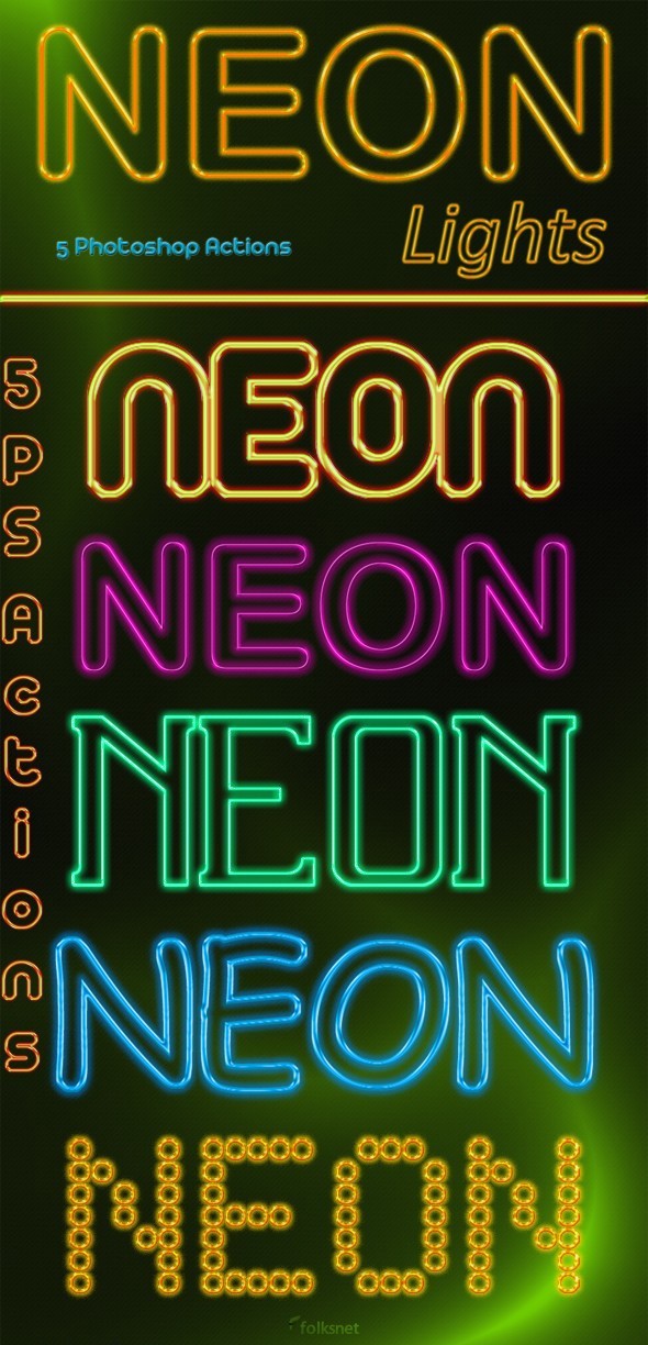 NEON Lights - Text Effects Actions