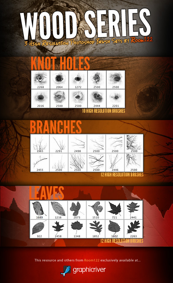 Wood Series - Photoshop Brush Sets - Brushes Photoshop