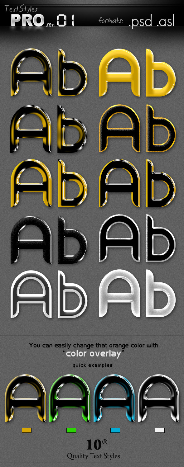 PRO Styles Set.01 Web 2.0 Modern Styles. - Text Effects Styles