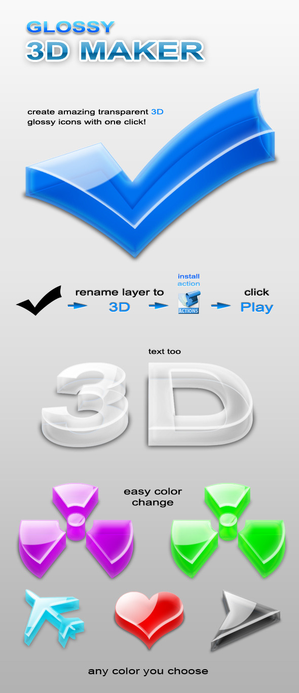 3D Glossy Maker - Utilities Actions