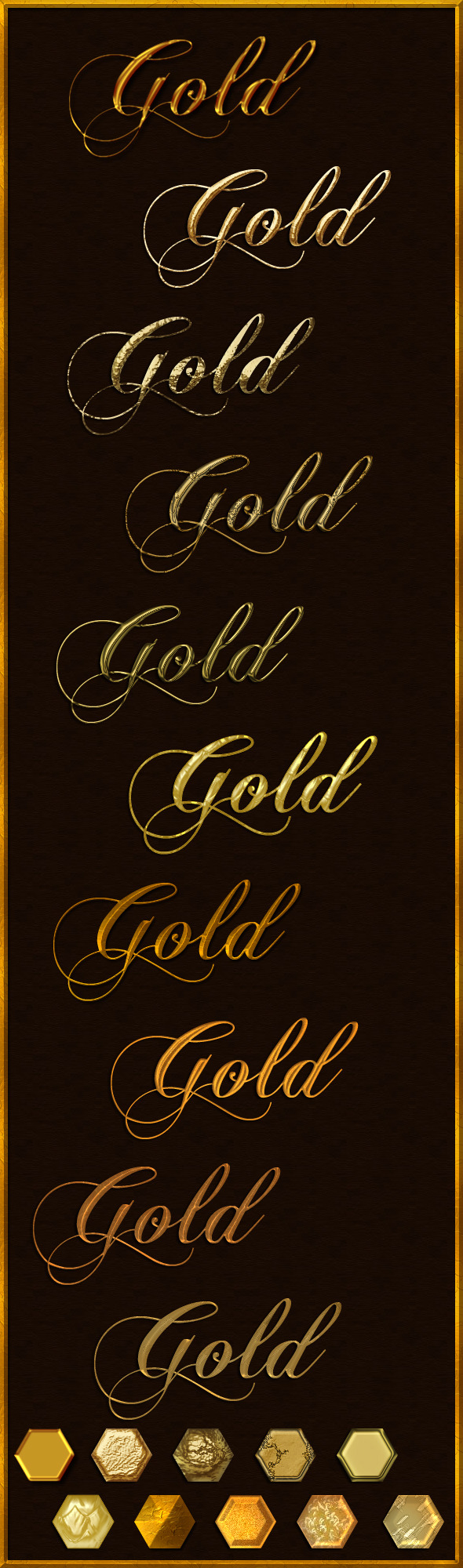 Elegant Gold - 10 layer styles - Photoshop Add-ons