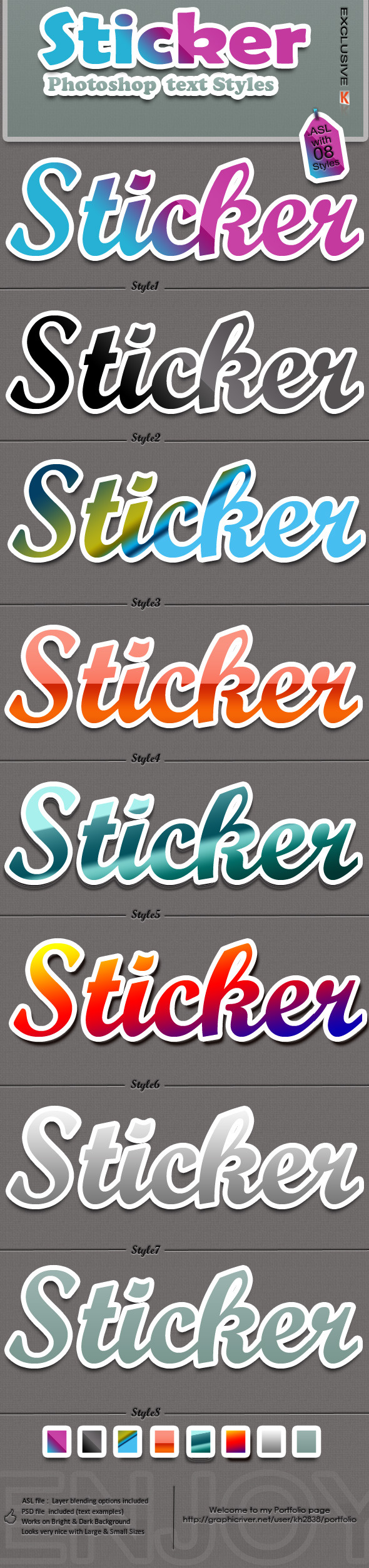 Sticker Photoshop Styles - Text Effects Styles