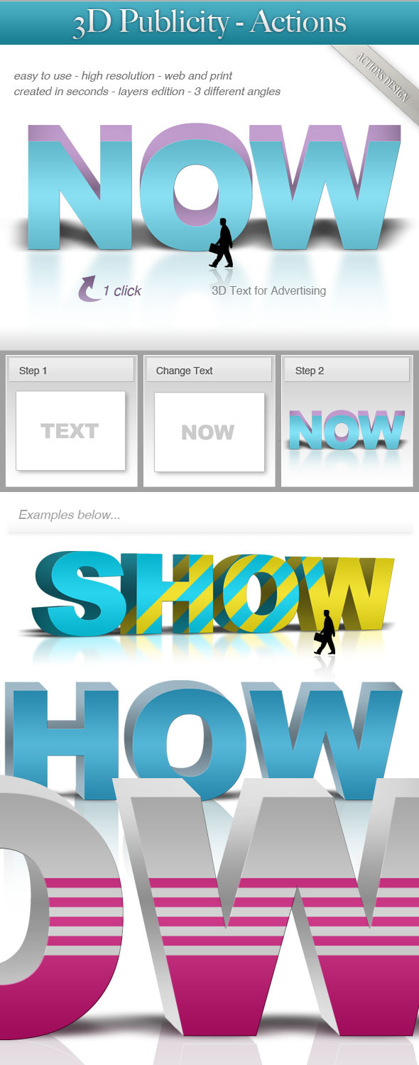 3d for Publicity - Text Effects Actions