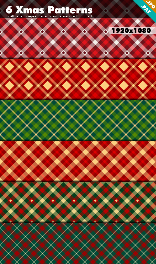Xmas Patterns Pack 1 - Textures / Fills / Patterns Photoshop