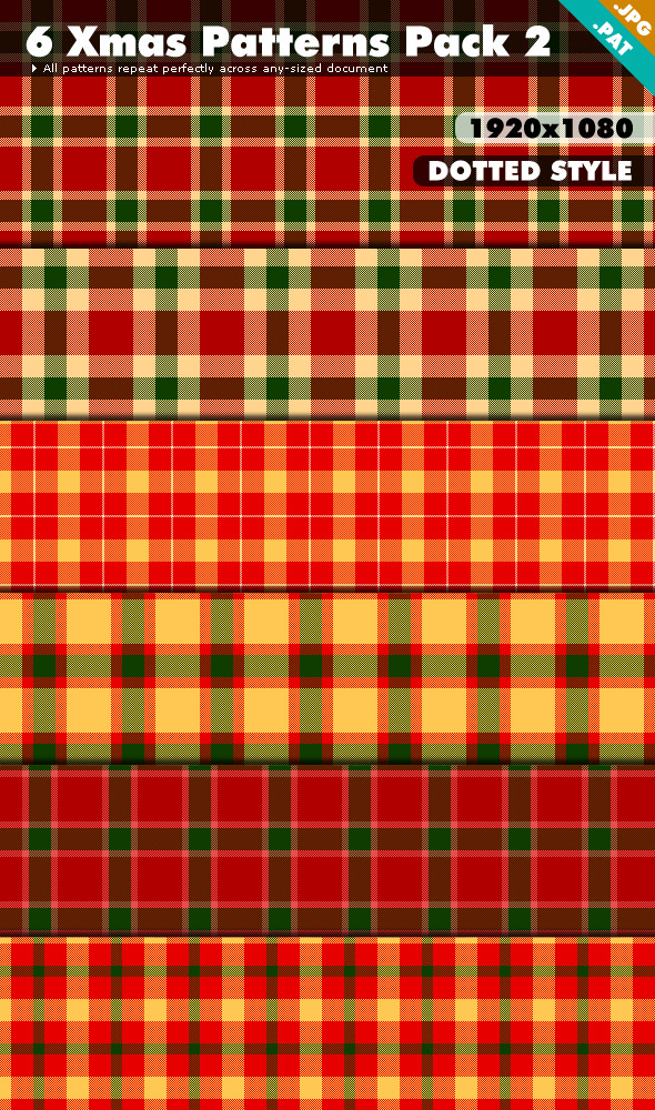 Xmas Patterns Pack 2 - Textures / Fills / Patterns Photoshop