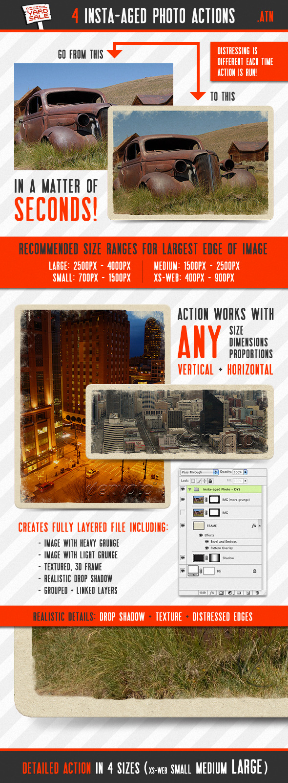 4 Insta-aged Photo Actions - Photo Effects Actions