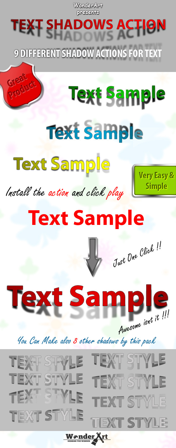 Text Shadow Action - Text Effects Actions