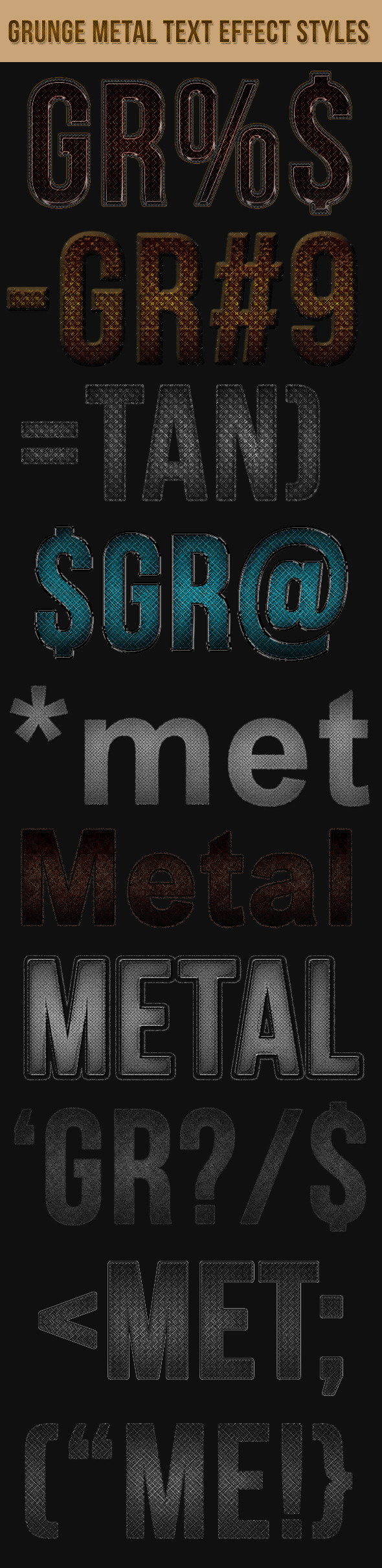 Grunge Metal Text Effect Styles - Text Effects Styles