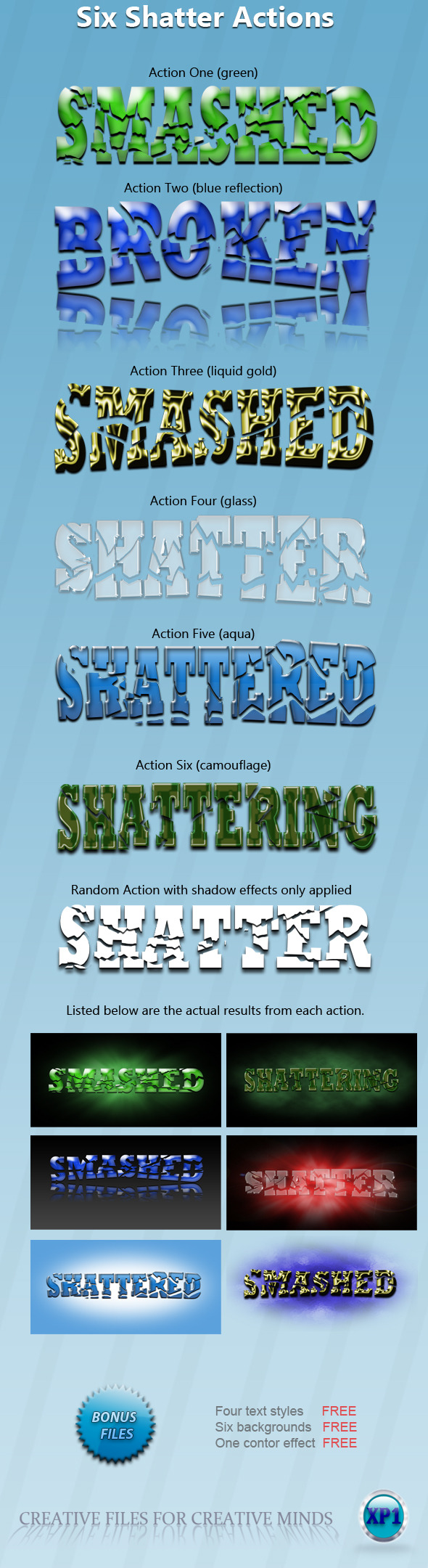 Six Shatter Actions (Text) - Text Effects Actions