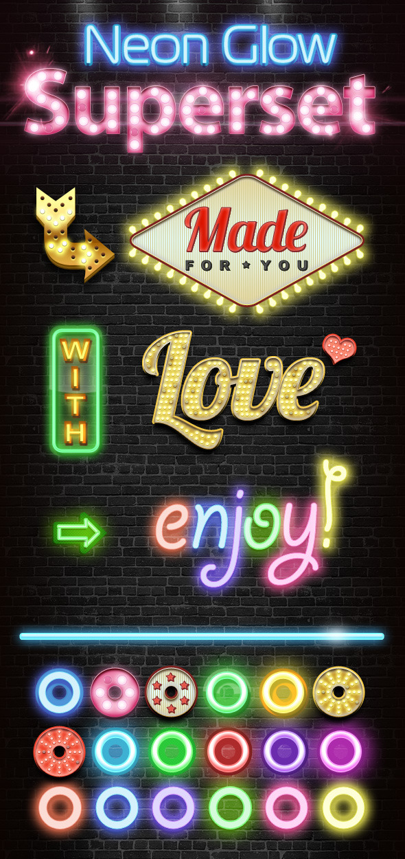 Neon Glow Superset - Text Effects Styles