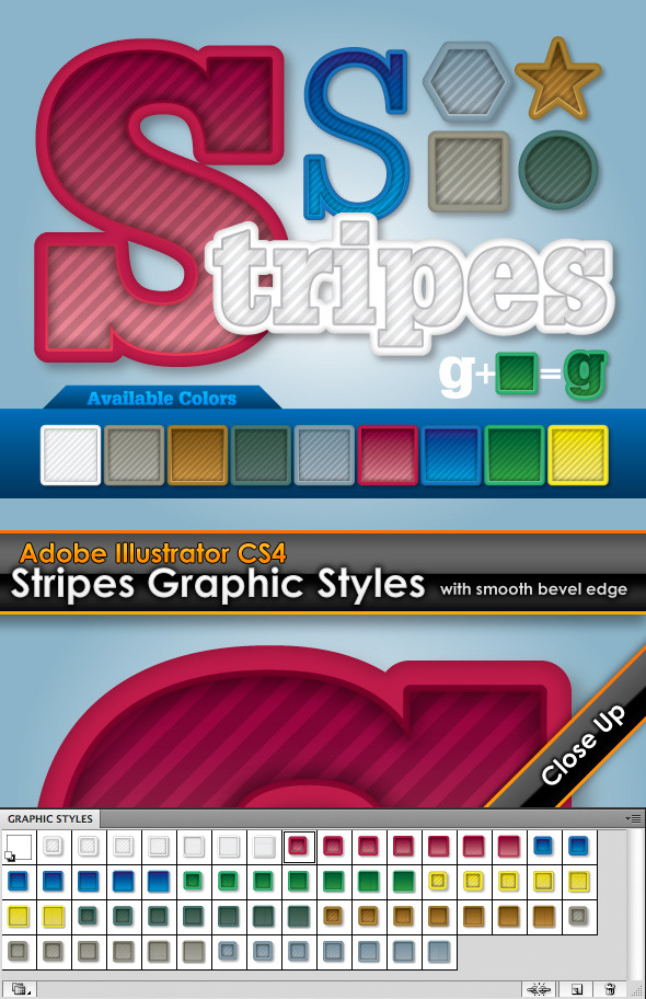 Stripes Illustrator Graphic Styles - Styles Illustrator