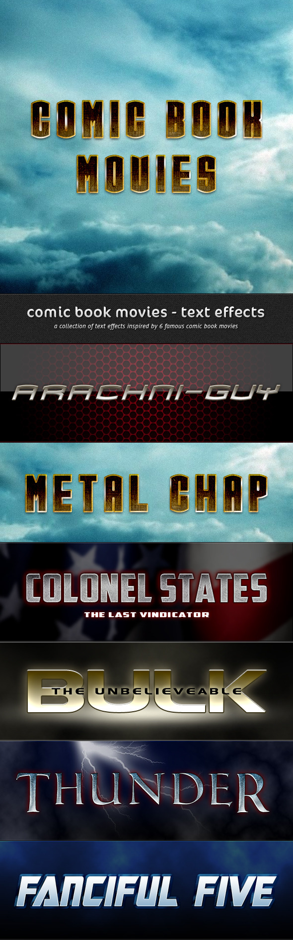 Comic Book Movie - Text Effects - Text Effects Styles