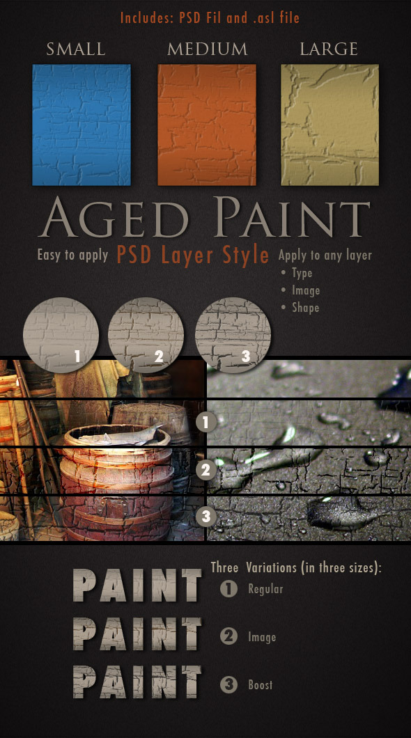 Aged Paint Photoshop Layer Style - Text Effects Styles