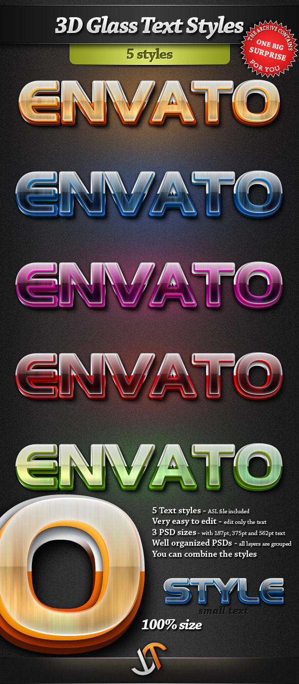3D Glass Text Styles - Text Effects Styles