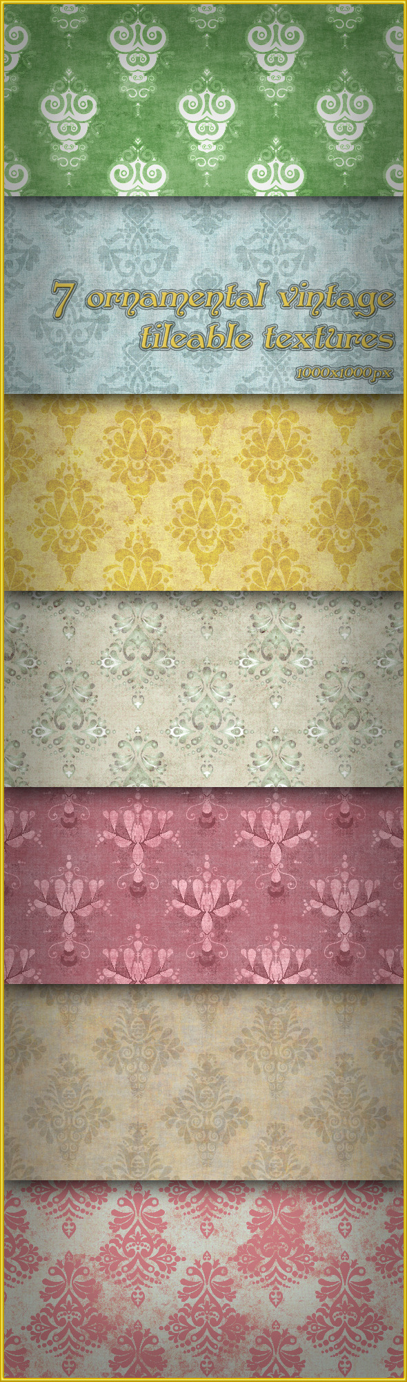 7 Ornamental Vintage Tileable Textures - Miscellaneous Textures / Fills / Patterns