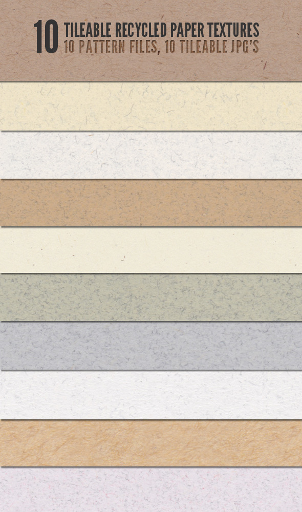 Tileable Recycled Paper Textures - Urban Textures / Fills / Patterns