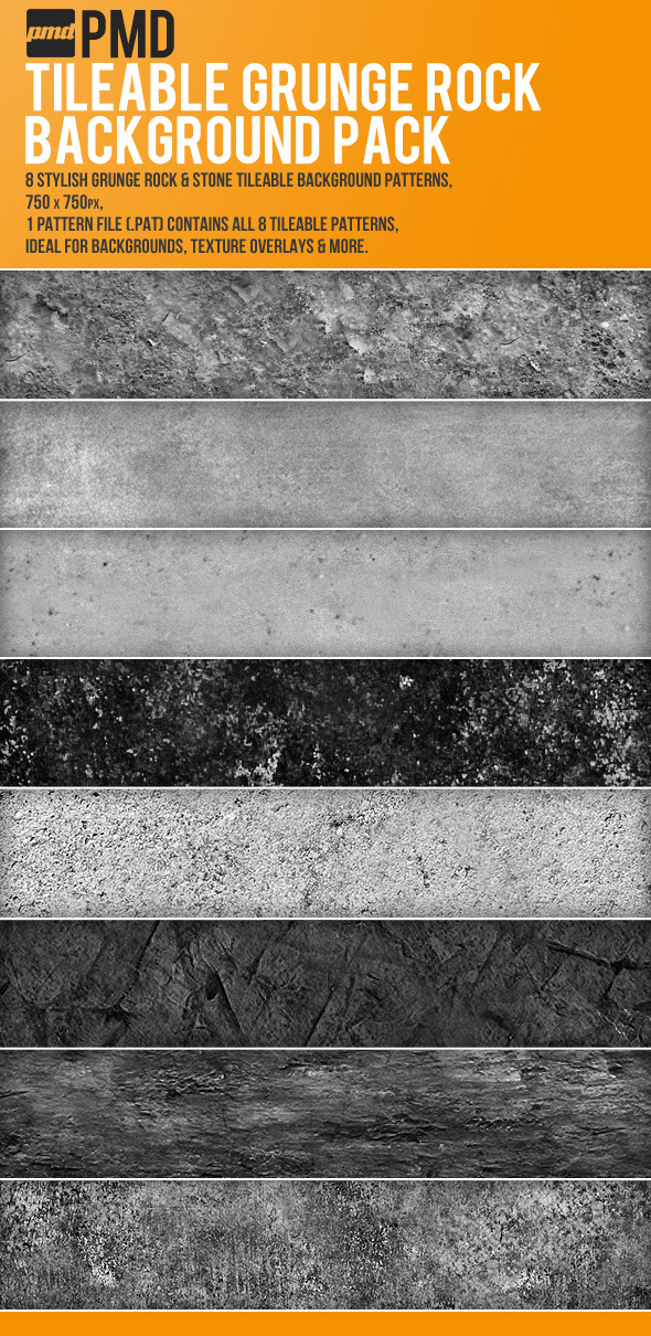 8 Tileable Grunge Rock Backgrounds