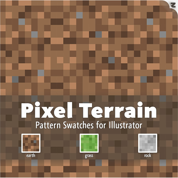 Pixel Terrain Pattern Swatches by Zenimot | GraphicRiver