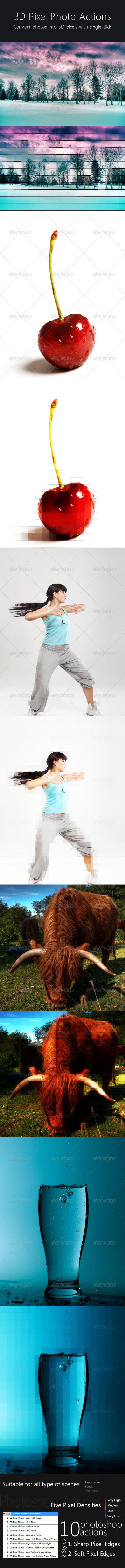 3D Pixel Photo Action - Photo Effects Actions