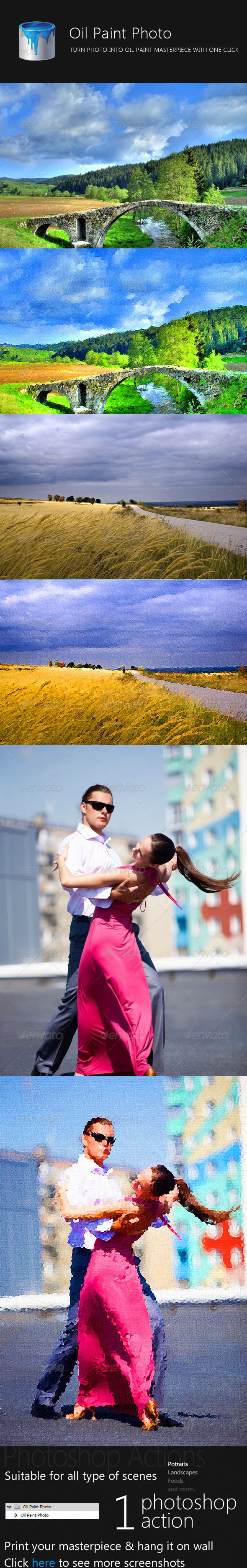 Oil Paint Photo Action - Text Effects Styles