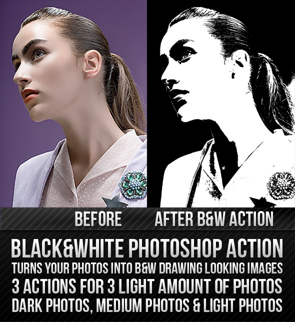 Black & White Action - Photo Effects Actions