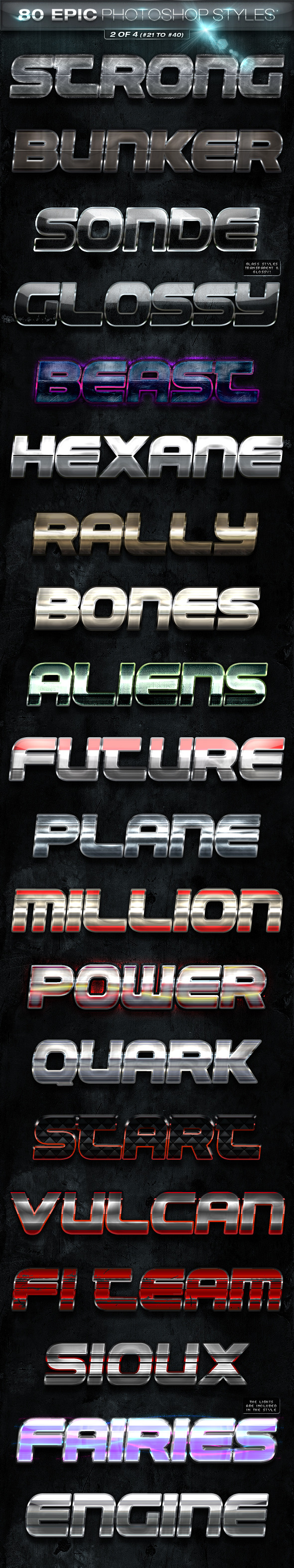 80 EPIC Photoshop Styles 2 of 4 - Text Effects Styles