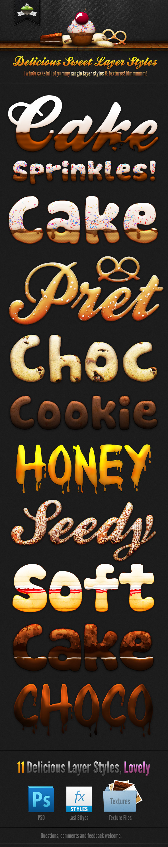 Delicious Sweet Cake Layer Styles - Text Effects Styles