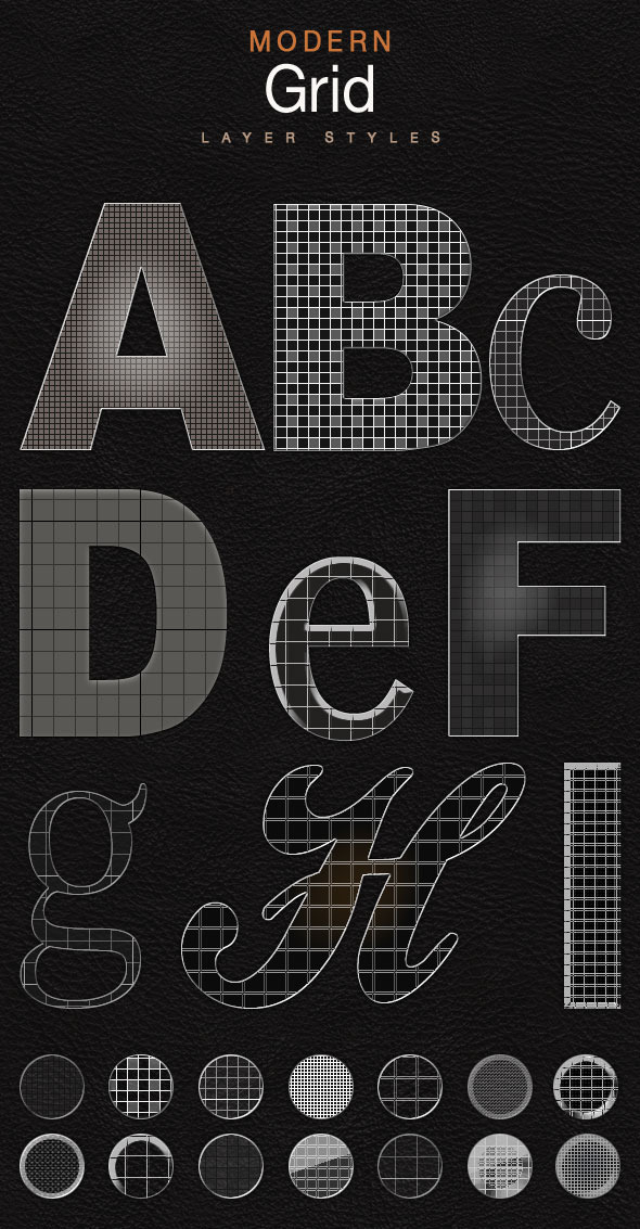 Modern Grid Layer Styles - Mesh & Mosaic - Photoshop Add-ons
