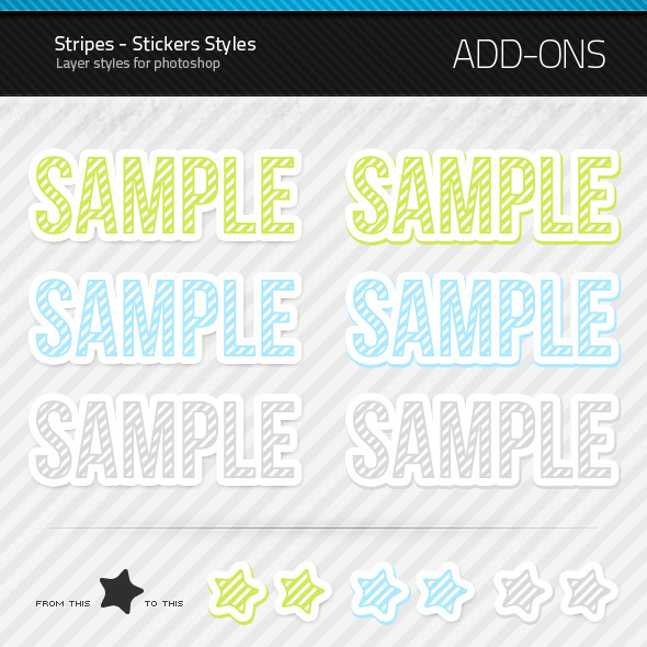 Stripes - Stickers Styles and Actions - Text Effects Styles